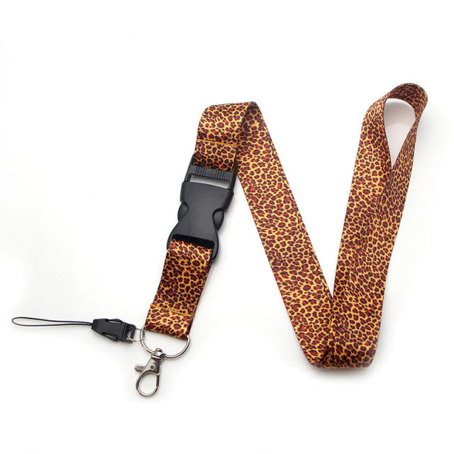 Sexy leopard grain lanyard keychain