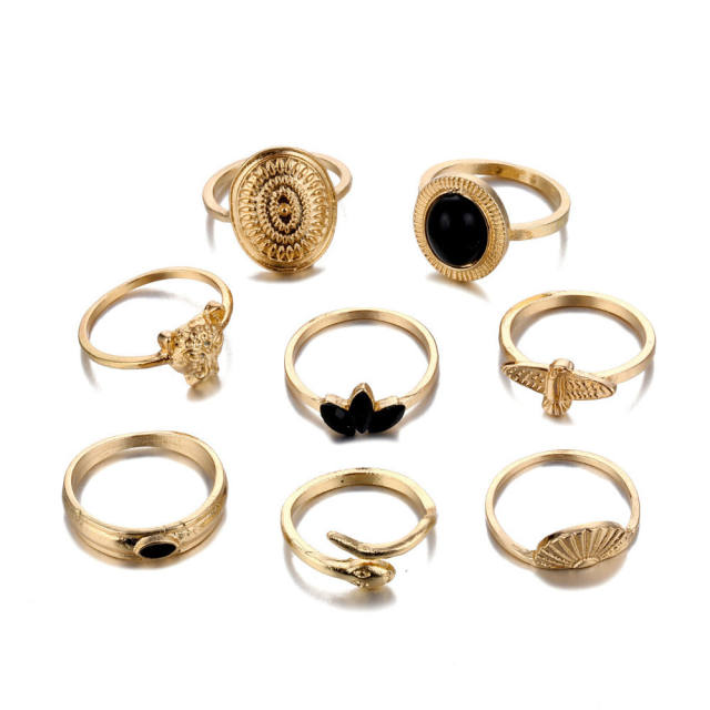 8pcs boho finger ring set