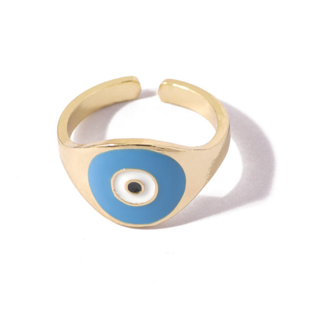 Enamel eye open finger ring