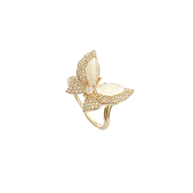Fashion Opal Butterfly finger ring