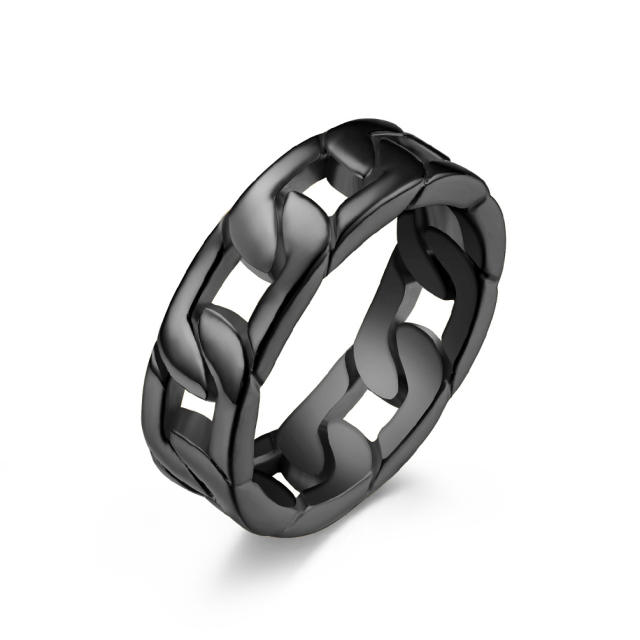 Titanium steel Cuban link chain ring