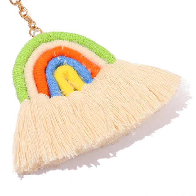 Rainbow tassel keychain