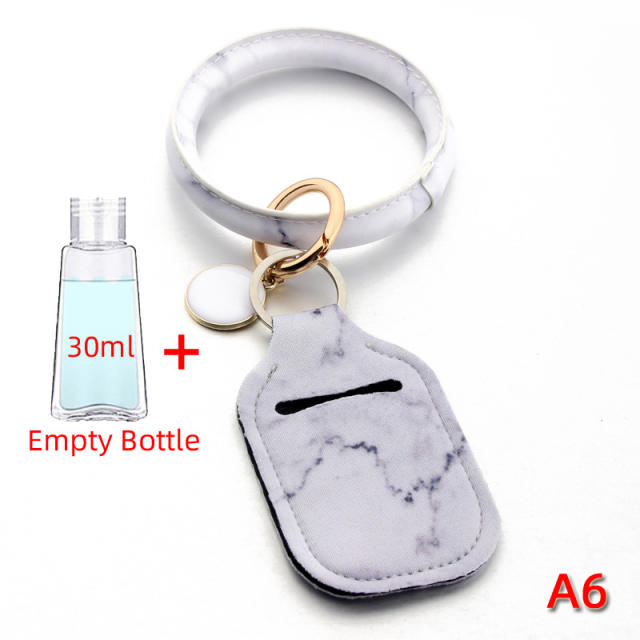 PU leather bracelet tassel empty bottle cover keychain