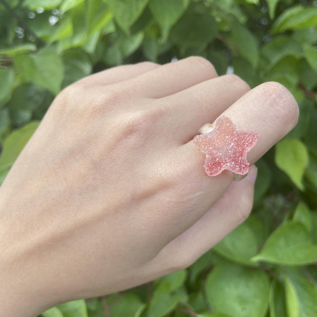 Resin candy star heart finger ring