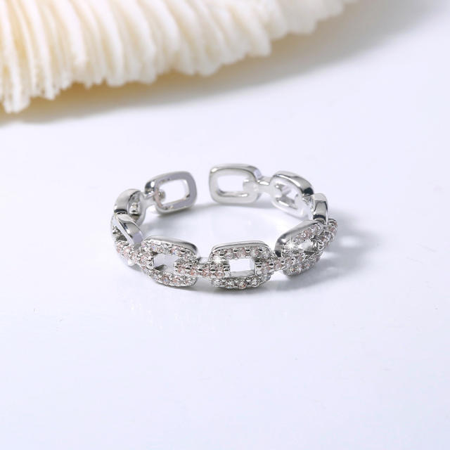 Cubic zirconia diamond open finger ring
