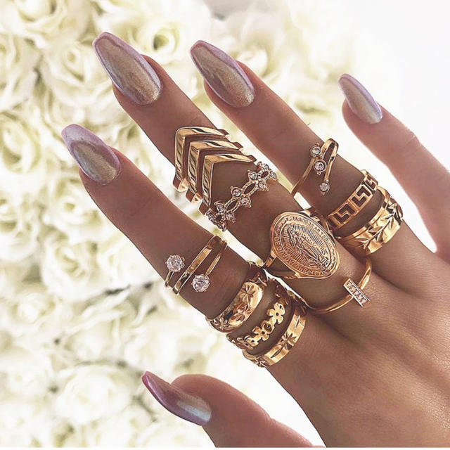Fashion diamond finger rings 13 pcs set