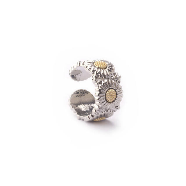 Hiphop daisy open finger ring