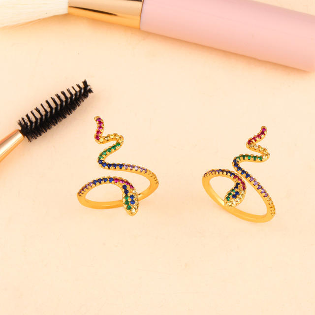 Fashion Color zircon snake ring