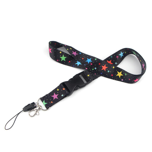 Colorful star lanyard keychain
