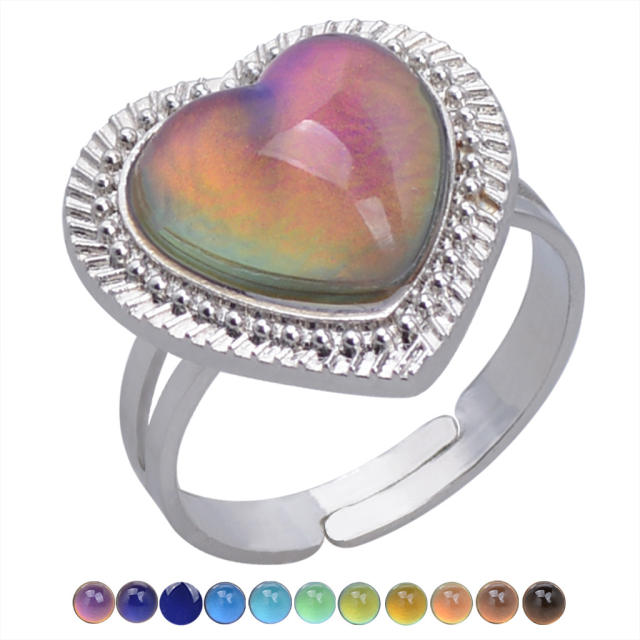 Heart shape mood rings