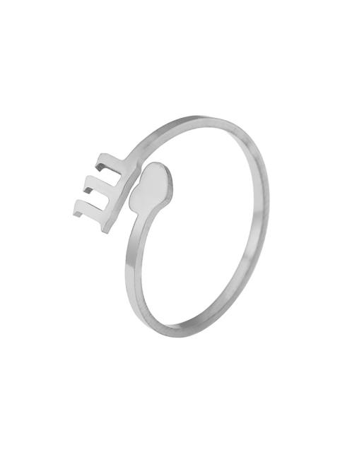 Heart numbers open finger ring