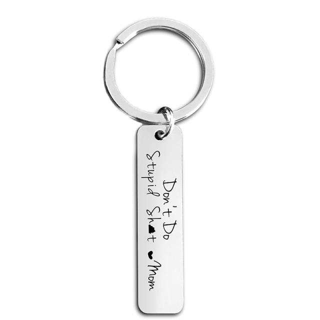 DON'T DO STUPID stainless steel keychain