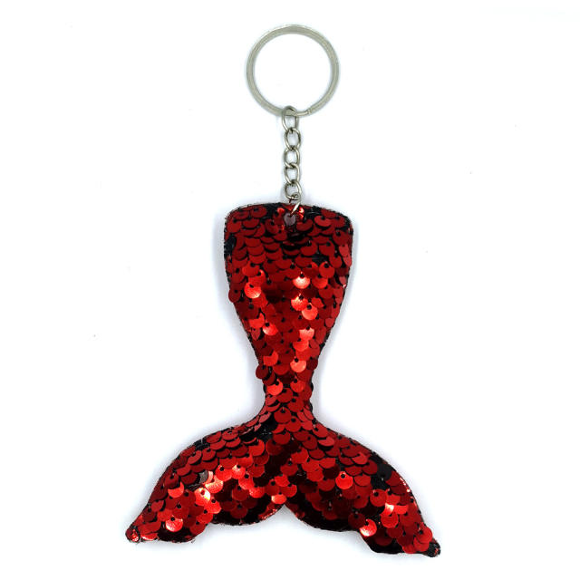 Hot sale sequins mermaid tail keychain