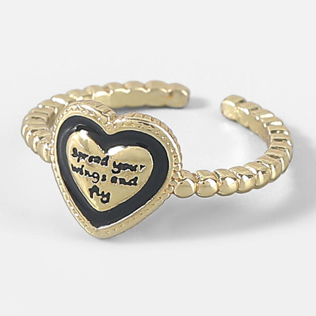 Alloy heart-shaped ring