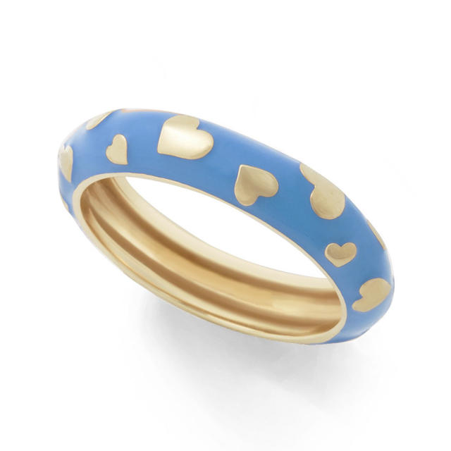 Tiny heart color enamle finger ring