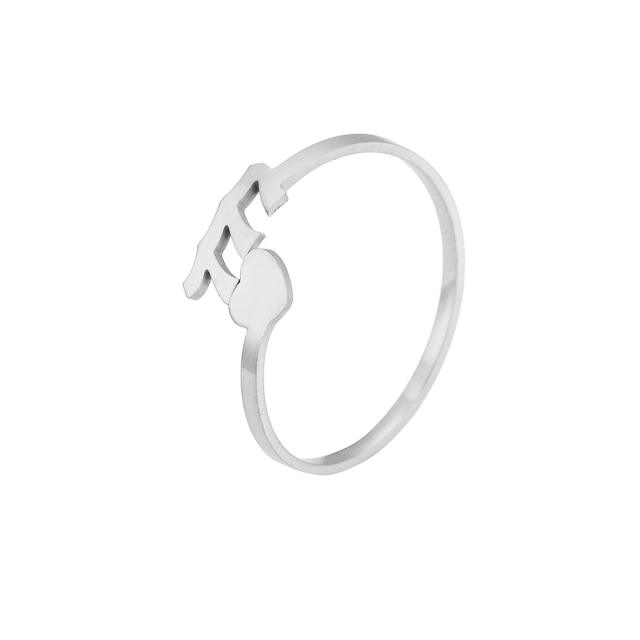 Heart numbers open finger ring