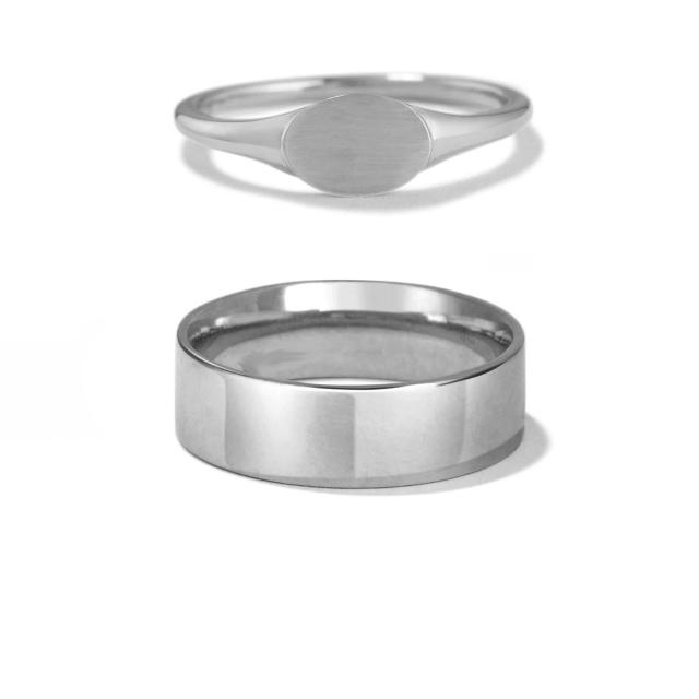 2pcs simple metal finger ring set