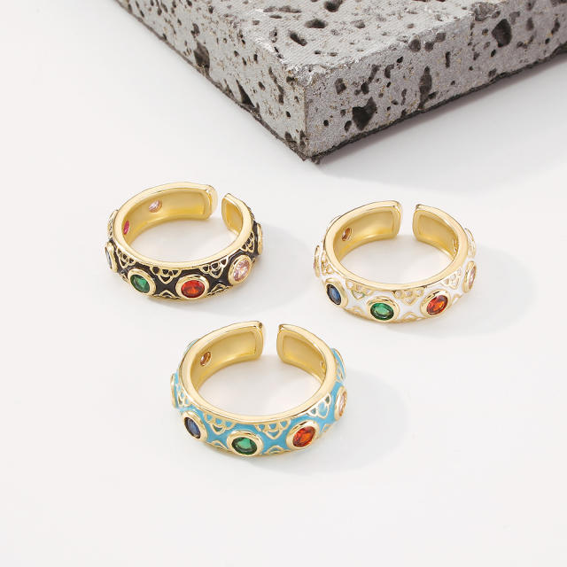 Color zircon opening rings