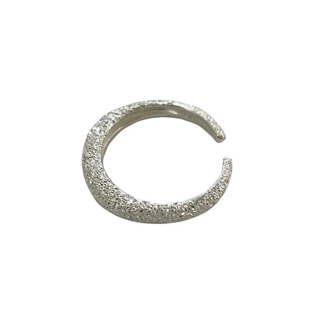 Personality silver color matte open finger ring