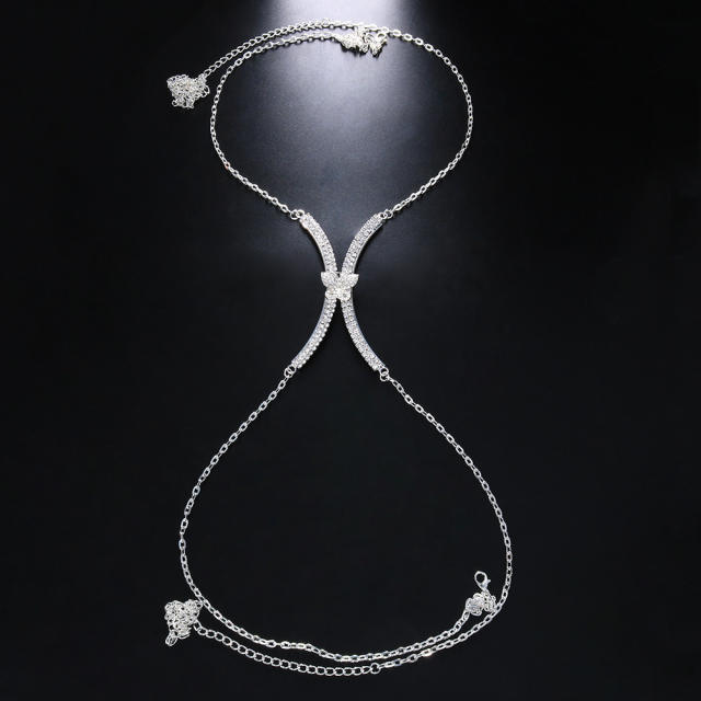 Diamond butterfly sexy body chain