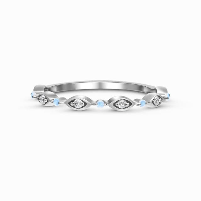 S925 sterling silver moonstone stackable rings