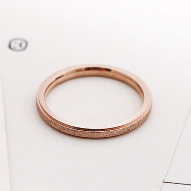 Stainless steel thin matte ring