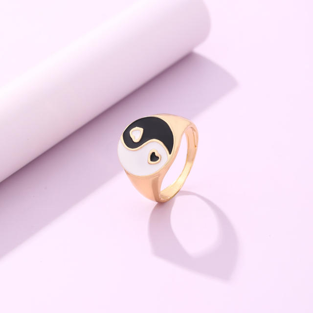 Double color Tai Chi finger ring