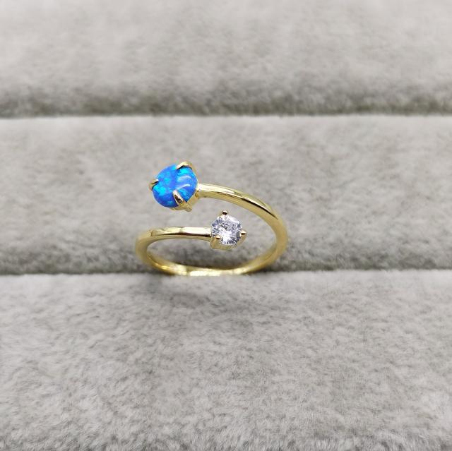 S925 opal stone openning rings