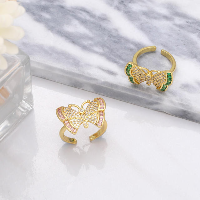 Diamond butterfly rings