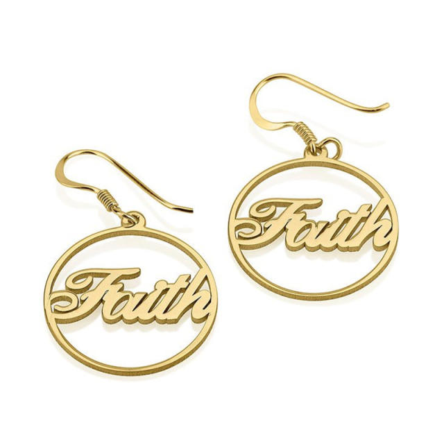 Personality 304 stainless steel customized name earrings