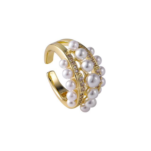 Pearl open finger ring