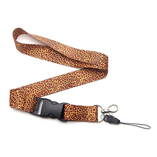 Sexy leopard grain lanyard keychain