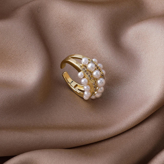 Pearl open finger ring