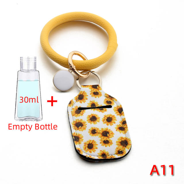 PU leather bracelet tassel empty bottle cover keychain