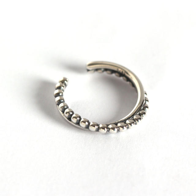S925 small beads line open ring
