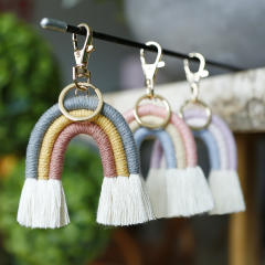 Creative handmade tassel rainbow keychain