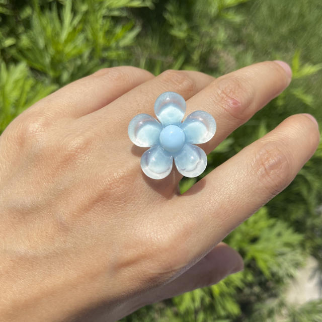 Acrylic flower sweet finger ring