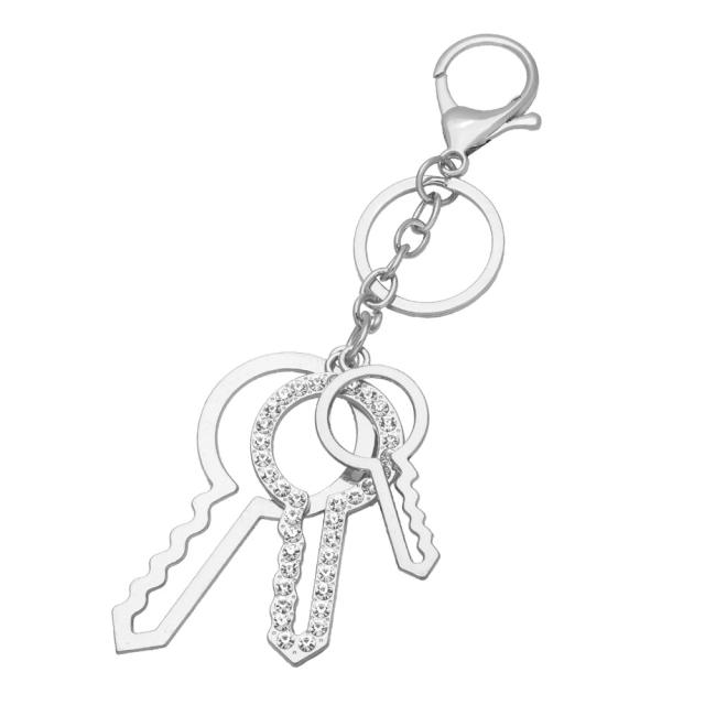 Rhinestone key unique metal keychain