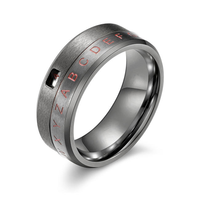 Titanium steel rotatable letter ring