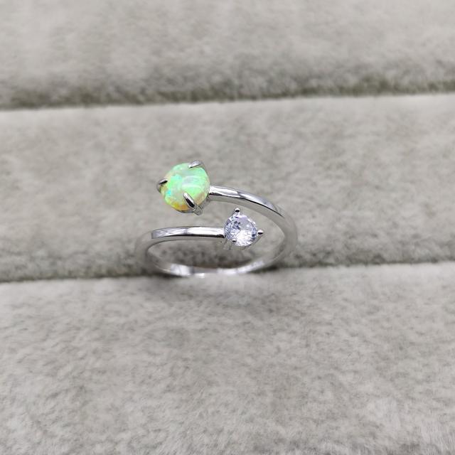 S925 opal stone openning rings