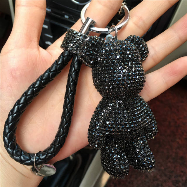 Diamond tassel bear keychain