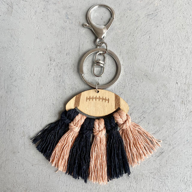 Handmade color tassel boho keychain