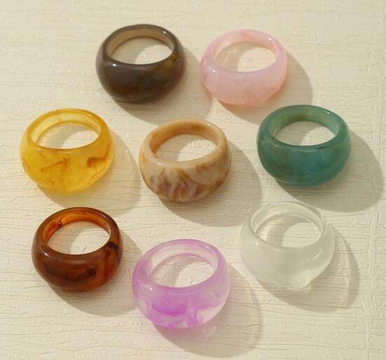 Enamel finger ring set