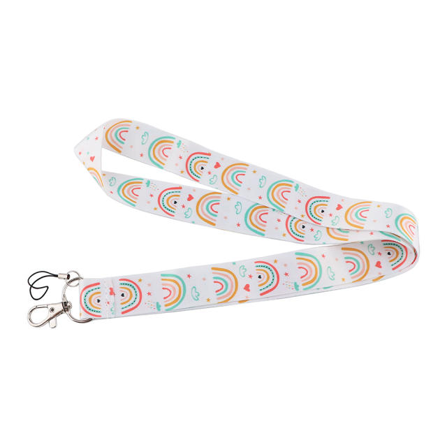 Cute rainbow lanyard keychain