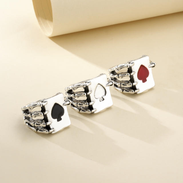 Playing cards punk finger ring