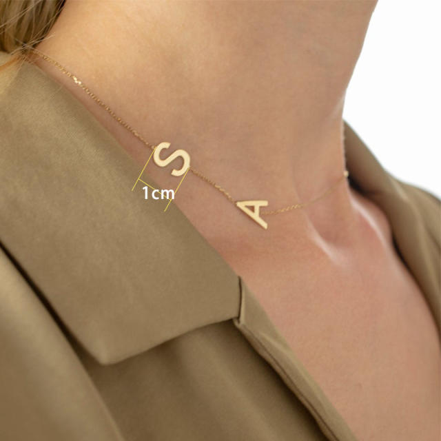 DIY letter name stainless steel choker necklace