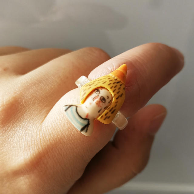 Cartoon characters resin finger ring