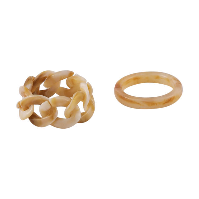 Resin finger ring 2pcs set