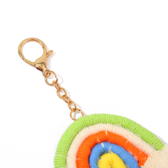 Rainbow tassel keychain