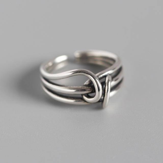 S925 winding line multi-layer open ring